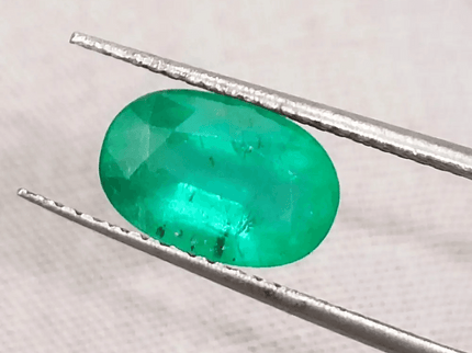 GSI Certified 2.16ct Medium Green Zambian Emerald, Natural Gemstone - SMSGEMS 