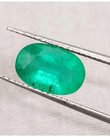 GSI Certified 2.16ct Medium Green Zambian Emerald, Natural Gemstone - SMSGEMS 