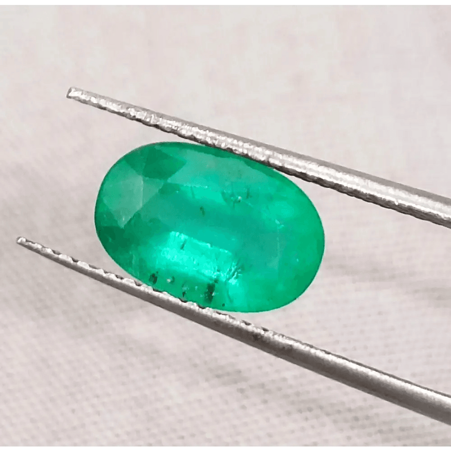 GSI Certified 2.16ct Medium Green Zambian Emerald, Natural Gemstone - SMSGEMS 