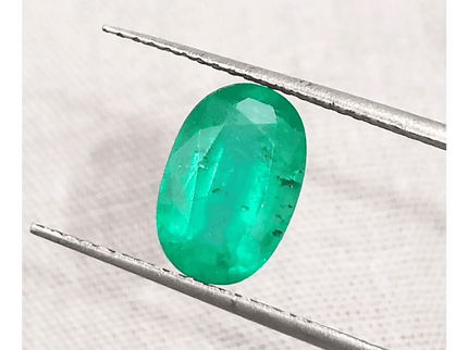 GSI Certified 2.16ct Medium Green Zambian Emerald, Natural Gemstone - SMSGEMS 