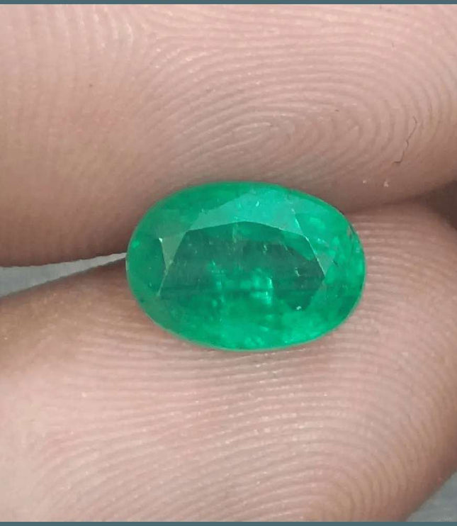 2.25ct Intense Medium Green Zambian Emerald certified by GSI - SMSGEMS 
