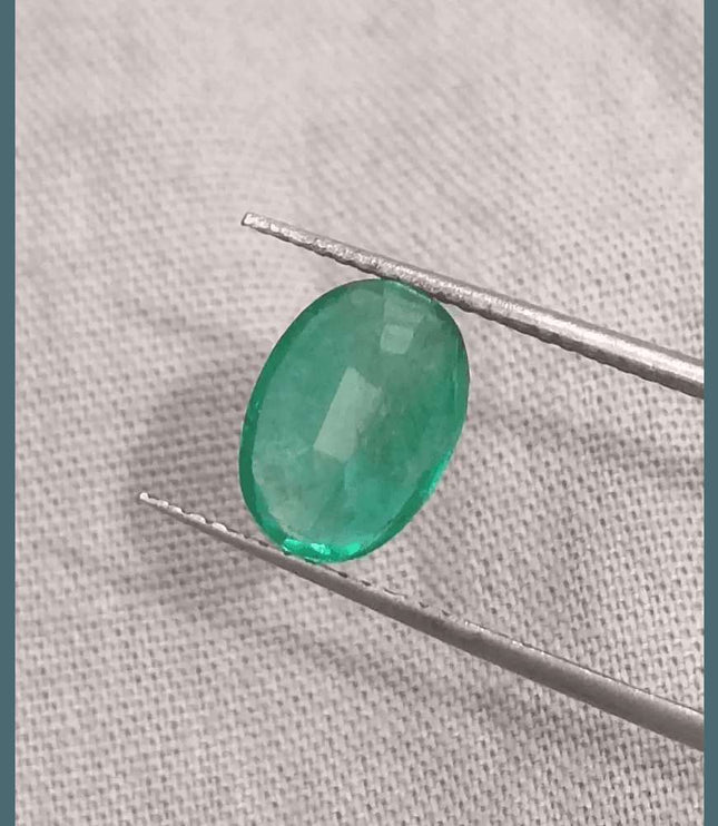 2.25ct Intense Medium Green Zambian Emerald certified by GSI - SMSGEMS 