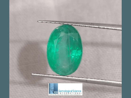 2.25ct Intense Medium Green Zambian Emerald certified by GSI - SMSGEMS 