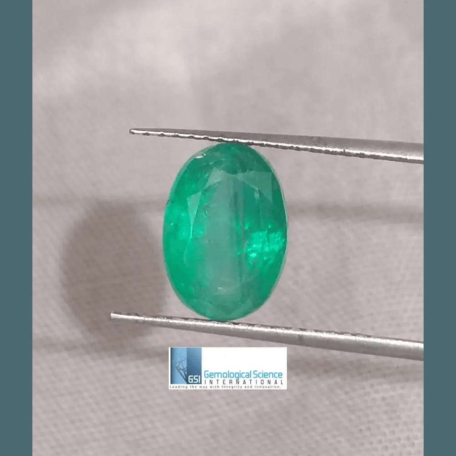 2.25ct Intense Medium Green Zambian Emerald certified by GSI - SMSGEMS 