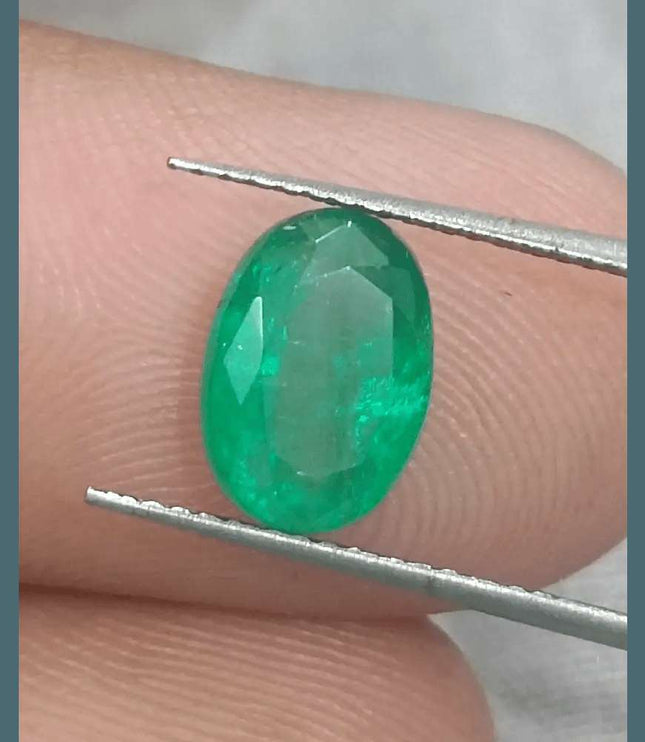 2.25ct Intense Medium Green Zambian Emerald certified by GSI - SMSGEMS 