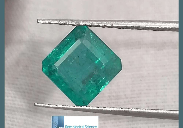 2.29ct Medium Deep Pure Green Emerald GSI Certified - SMSGEMS 