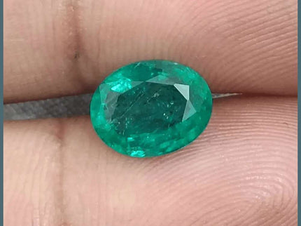 GSI Certified 2.31ct Vivid Medium Green Zambian Emerald, 100% Natural Gemstone - SMSGEMS 