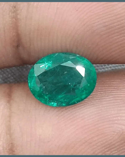 GSI Certified 2.31ct Vivid Medium Green Zambian Emerald, 100% Natural Gemstone - SMSGEMS 
