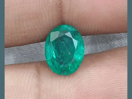 GSI Certified 2.31ct Vivid Medium Green Zambian Emerald, 100% Natural Gemstone - SMSGEMS 