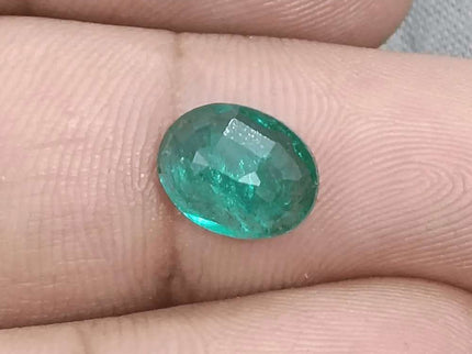 GSI Certified 2.31ct Vivid Medium Green Zambian Emerald, 100% Natural Gemstone - SMSGEMS 
