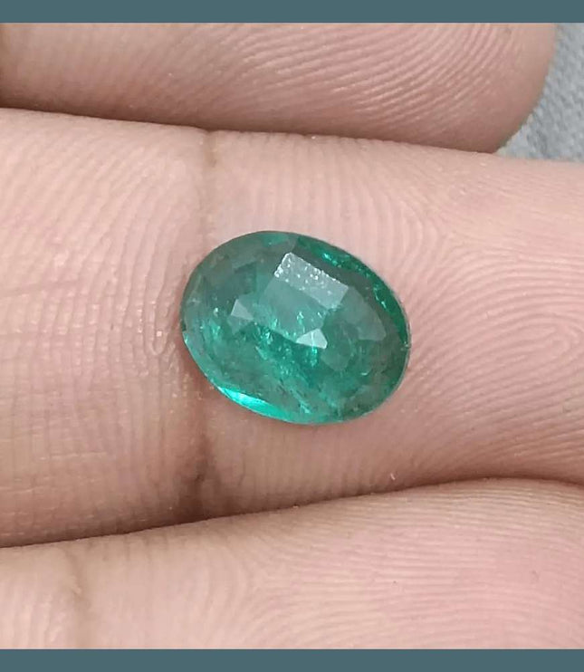 GSI Certified 2.31ct Vivid Medium Green Zambian Emerald, 100% Natural Gemstone - SMSGEMS 