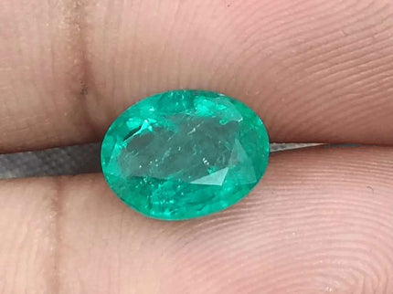 GSI Certified 2.31ct Vivid Medium Green Zambian Emerald, 100% Natural Gemstone - SMSGEMS 