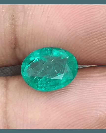 GSI Certified 2.31ct Vivid Medium Green Zambian Emerald, 100% Natural Gemstone - SMSGEMS 