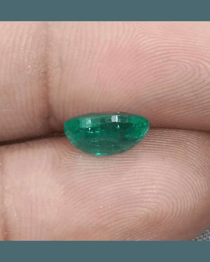 GSI Certified 2.31ct Vivid Medium Green Zambian Emerald, 100% Natural Gemstone - SMSGEMS 
