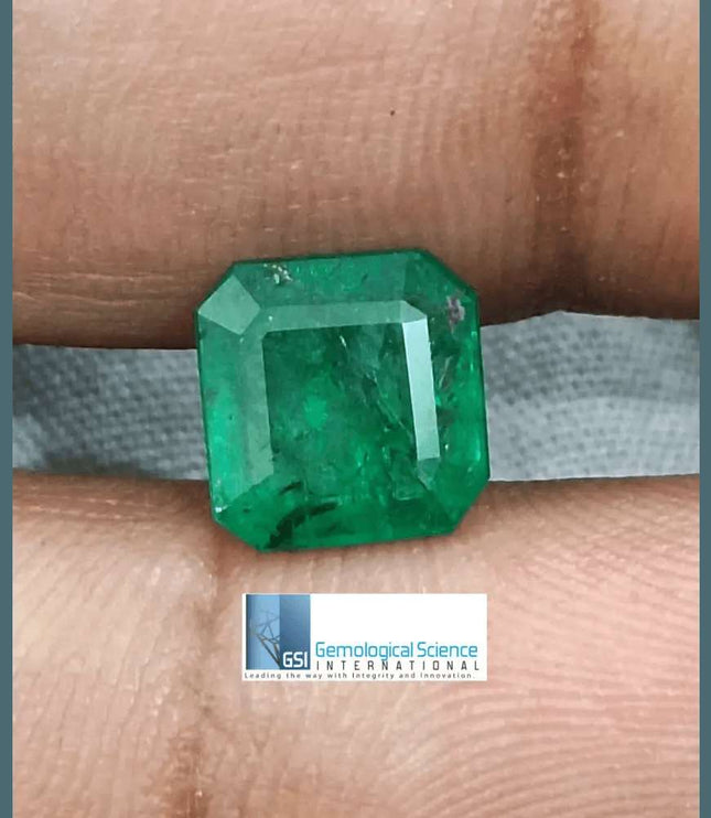 2.34ct Zambian Emerald GSI Certified - SMSGEMS 