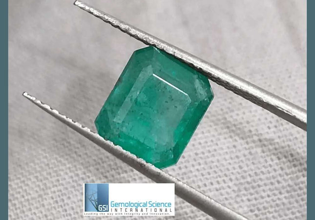 2.35ct Zambian Emerald GSI Certified - SMSGEMS 