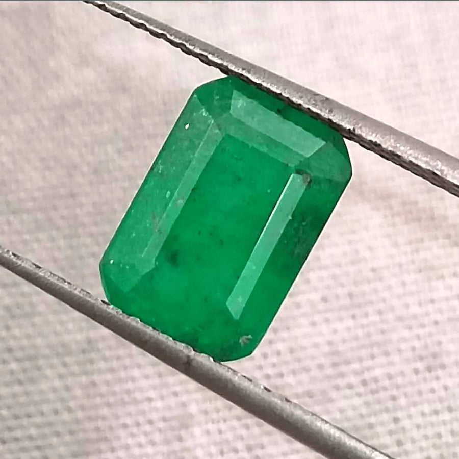 2.36ct Deep Green Zambian emerald GSI Certified - SMSGEMS 