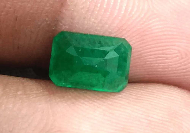 2.36ct Deep Green Zambian emerald GSI Certified - SMSGEMS 