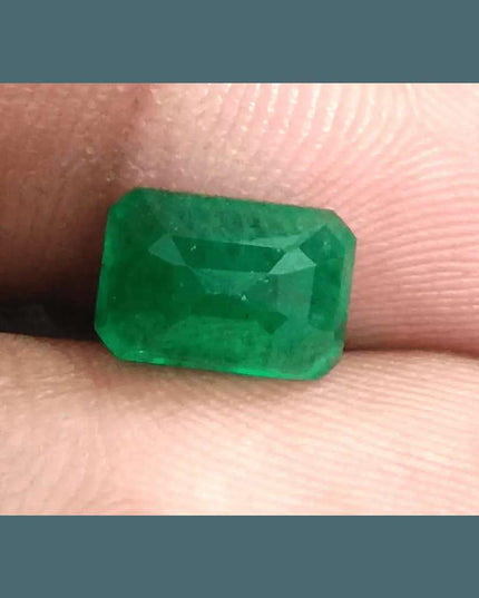 2.36ct Deep Green Zambian emerald GSI Certified - SMSGEMS 