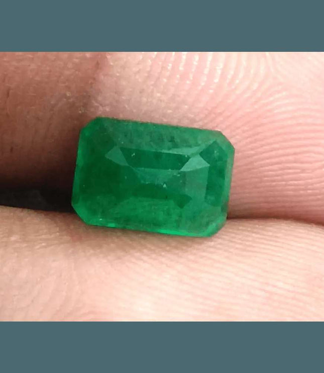 2.36ct Deep Green Zambian emerald GSI Certified - SMSGEMS 