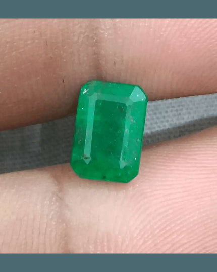 2.36ct Deep Green Zambian emerald GSI Certified - SMSGEMS 