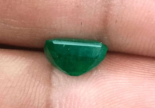 2.36ct Deep Green Zambian emerald GSI Certified - SMSGEMS 