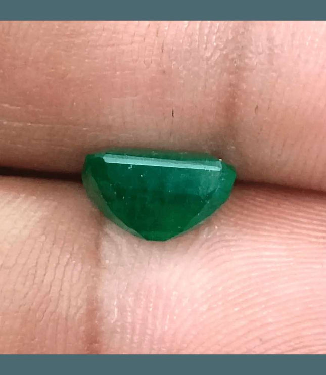 2.36ct Deep Green Zambian emerald GSI Certified - SMSGEMS 