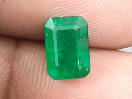 2.36ct Deep Green Zambian emerald GSI Certified - SMSGEMS 
