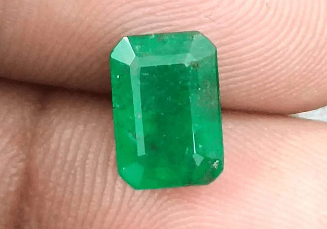 2.36ct Deep Green Zambian emerald GSI Certified - SMSGEMS 
