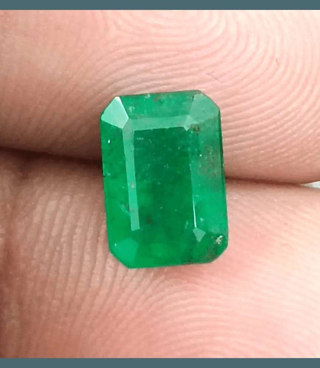 2.36ct Deep Green Zambian emerald GSI Certified - SMSGEMS 