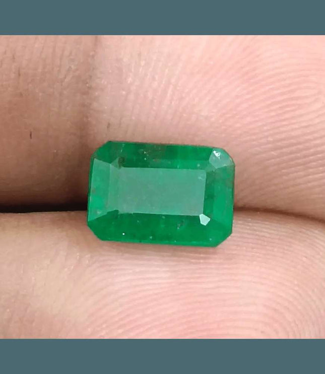 2.36ct Deep Green Zambian emerald GSI Certified - SMSGEMS 