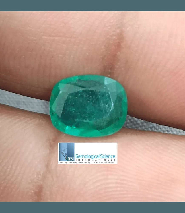 2.41ct Zambian Emerald GSI Certified - SMSGEMS 