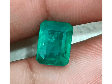 GSI Certified 2.41ct Velvet Green Zambian Emerald, 100% Natural Gemstone - SMSGEMS 