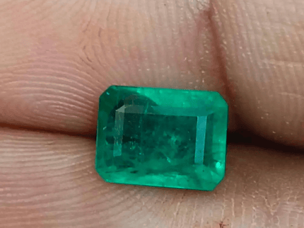 GSI Certified 2.41ct Velvet Green Zambian Emerald, 100% Natural Gemstone - SMSGEMS 