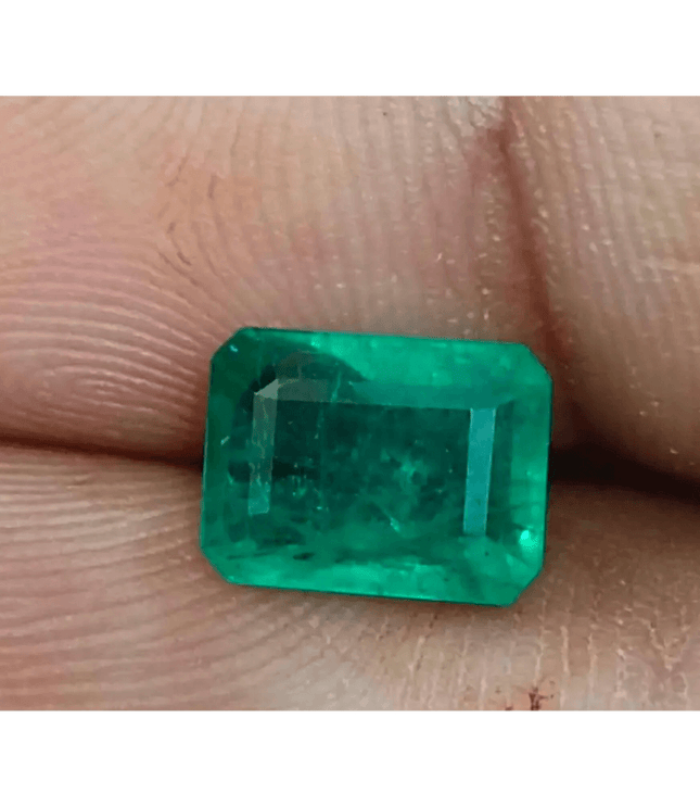 GSI Certified 2.41ct Velvet Green Zambian Emerald, 100% Natural Gemstone - SMSGEMS 