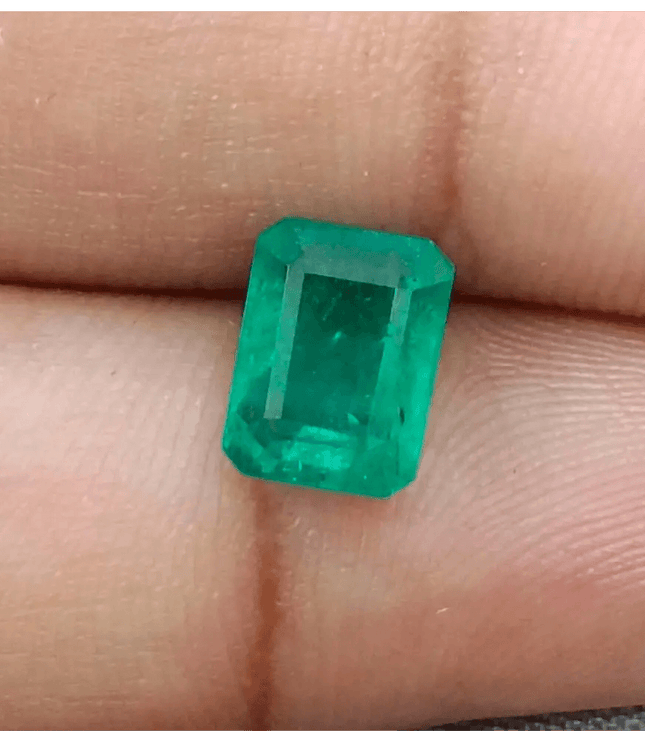 GSI Certified 2.41ct Velvet Green Zambian Emerald, 100% Natural Gemstone - SMSGEMS 