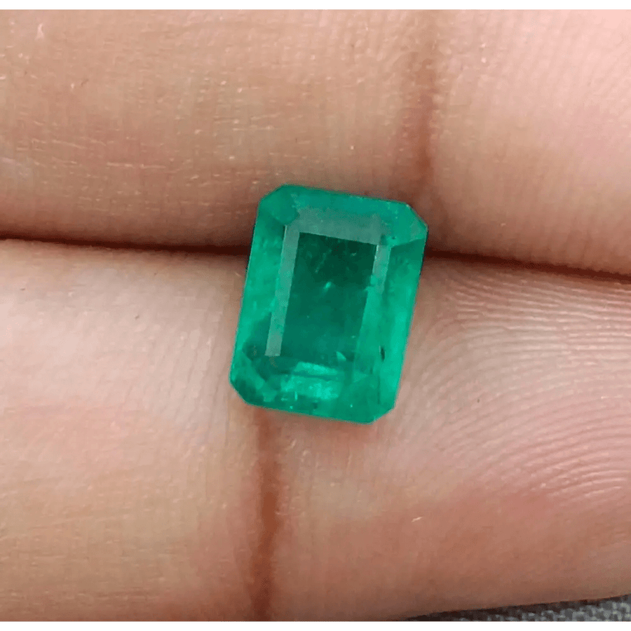 GSI Certified 2.41ct Velvet Green Zambian Emerald, 100% Natural Gemstone - SMSGEMS 