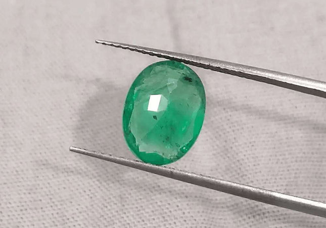 2.45ct Vivid Green Panjshir Emerald GSI Certified - SMSGEMS 