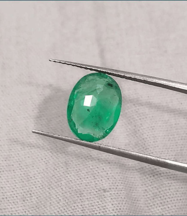 2.45ct Vivid Green Panjshir Emerald GSI Certified - SMSGEMS 