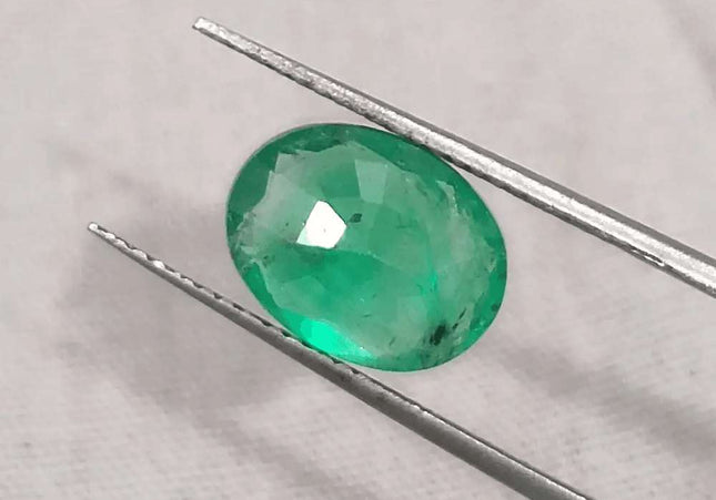 2.45ct Vivid Green Panjshir Emerald GSI Certified - SMSGEMS 