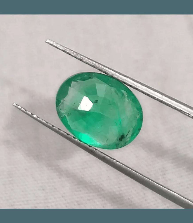 2.45ct Vivid Green Panjshir Emerald GSI Certified - SMSGEMS 