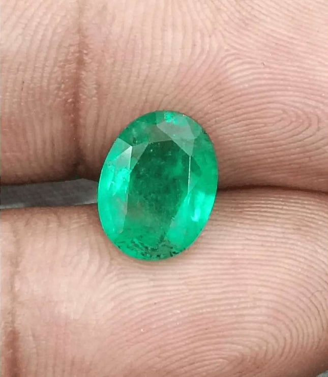 2.45ct Vivid Green Panjshir Emerald GSI Certified - SMSGEMS 