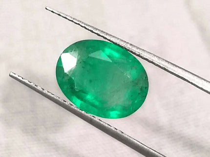 2.45ct Vivid Green Panjshir Emerald GSI Certified - SMSGEMS 