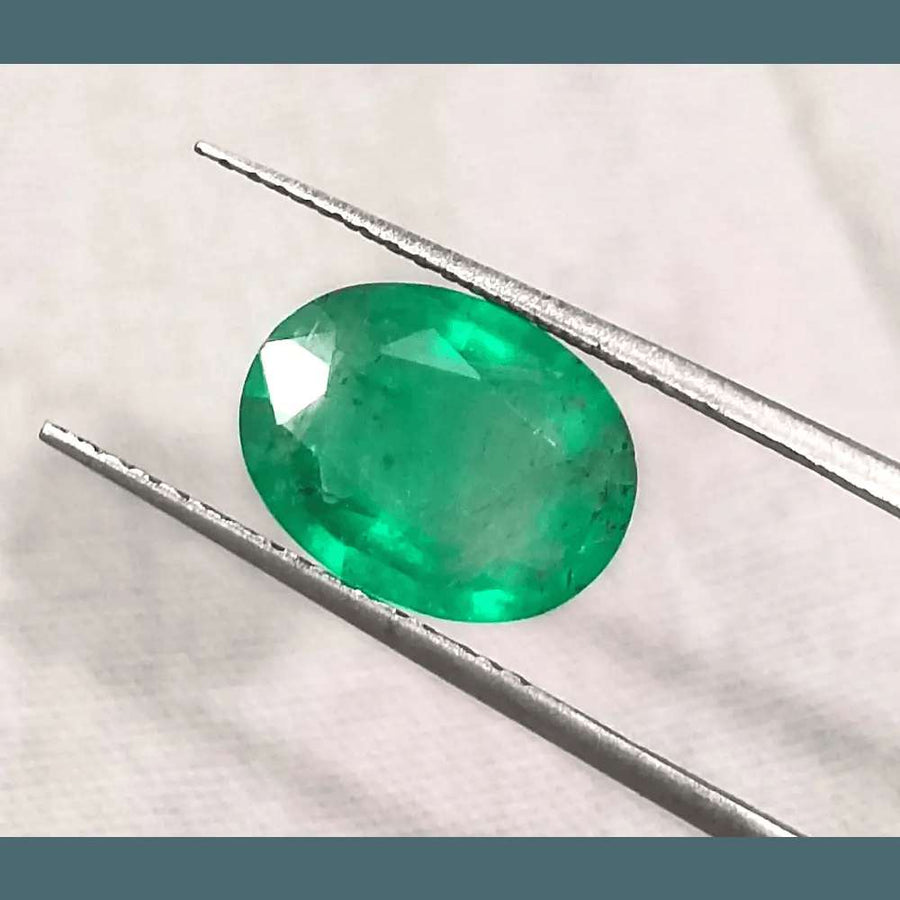 2.45ct Vivid Green Panjshir Emerald GSI Certified - SMSGEMS 