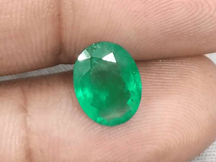 2.45ct Vivid Green Panjshir Emerald GSI Certified - SMSGEMS 