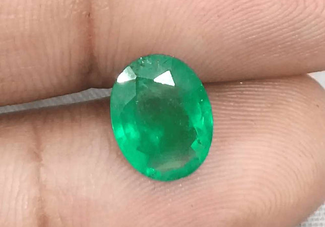 2.45ct Vivid Green Panjshir Emerald GSI Certified - SMSGEMS 