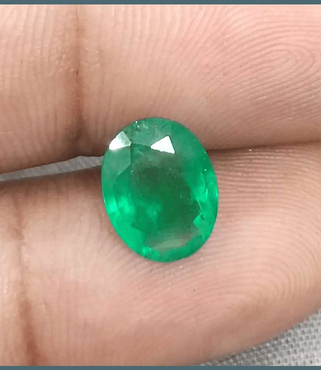 2.45ct Vivid Green Panjshir Emerald GSI Certified - SMSGEMS 