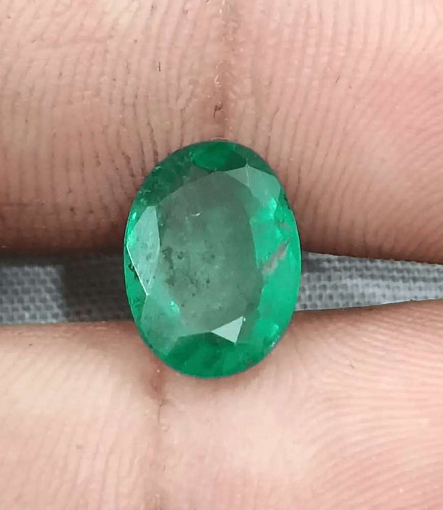 2.53ct Natural Deep Green Emerald GSI Certified - SMSGEMS 