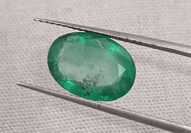 2.53ct Natural Deep Green Emerald GSI Certified - SMSGEMS 