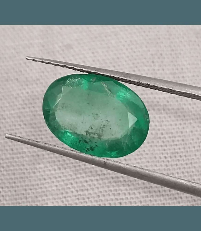 2.53ct Natural Deep Green Emerald GSI Certified - SMSGEMS 